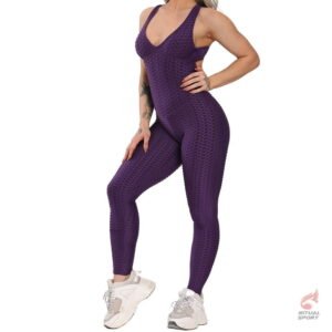 Mono Deportivo con Cuello Halter Violeta