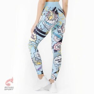 Conjunto Deportivo Estampado Comics Leggings azul