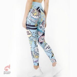 Conjunto Deportivo Estampado Comics Leggings azul