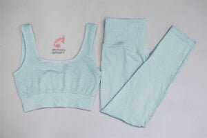 Conjunto de Top Sujetador y Mallas Deportivas 2 piezas para mujer set turquesa