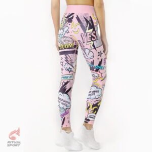 Conjunto Deportivo Estampado Comics Leggings rosa