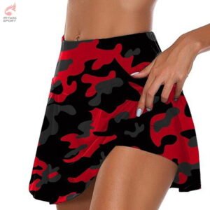 Mini Falda Estampado Camuflaje Rojo