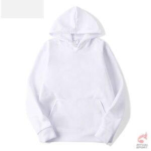 Sudadera Blanca deportiva básica con capucha y bolsillos para mujer