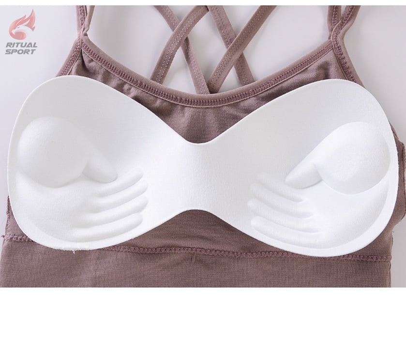 Detalles del Sujetador básico de tirantes cruzados sin aros y sin costuras
