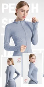 Chaqueta con cremallera ajustada para fitness mujer