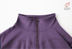 Detalles de la Chaqueta oscuro con cremallera ajustada para fitness mujer