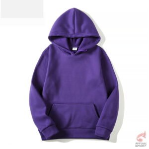 Sudadera Violeta deportiva básica con capucha y bolsillos para mujer