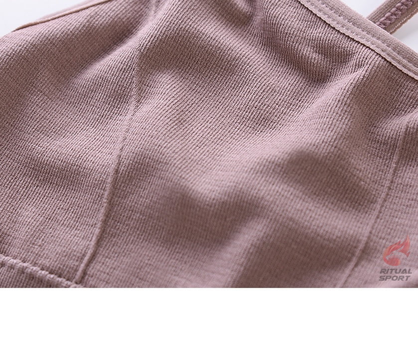 Detalles del Sujetador básico de tirantes cruzados sin aros y sin costuras