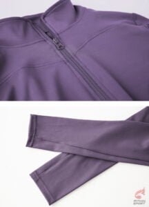 Detalles de la Chaqueta oscuro con cremallera ajustada para fitness mujer