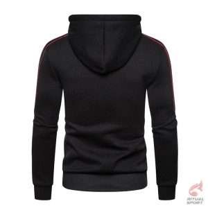 Sudadera Deportiva Lisa con Cremallera y Bolsillos para Hombre