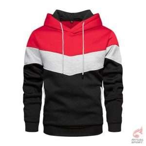 Sudadera Deportiva Tricolor con Capucha y Bolsillos