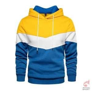 Sudadera Deportiva Tricolor con Capucha y Bolsillos